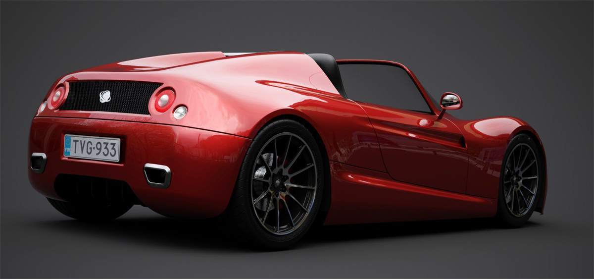 Rendered Red Car