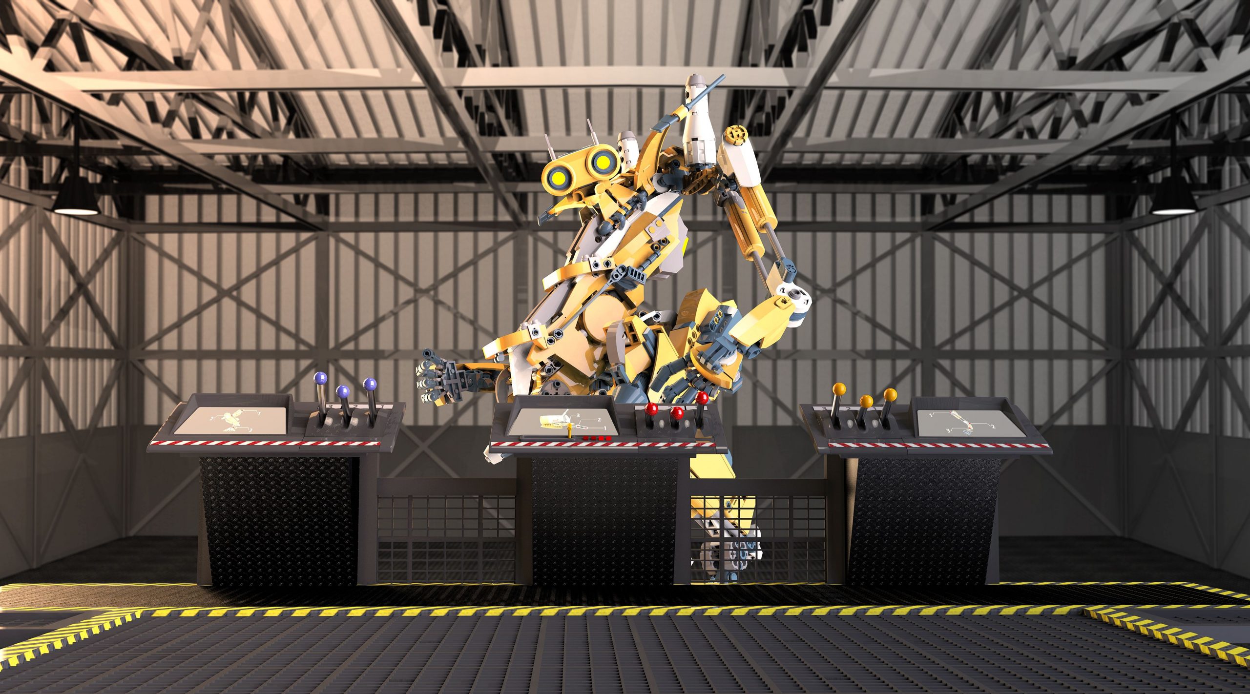 Rendered Yellow Robot