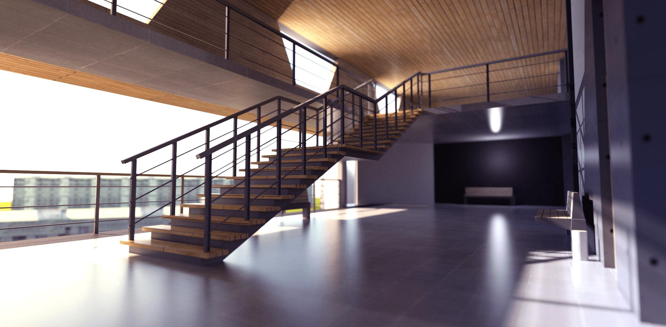 Rendered Stair and View