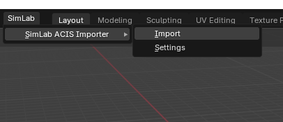 Acis Importer in SimLab Tab