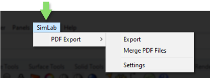 SimLab 3D PDF Exporter plugin location in Rhino interface - step-by-step guide