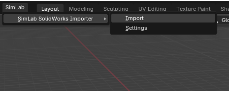 SolidWorks Importer in SimLab Tab